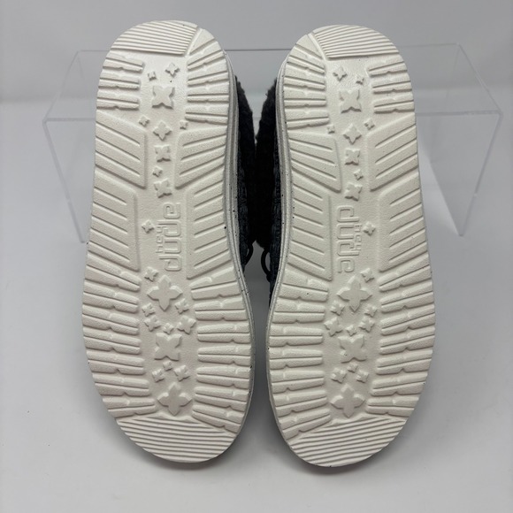 Hey Dude Wendy Fold Youth Stitch Cozy Black Shoes YT 1 New - Picture 6 of 8